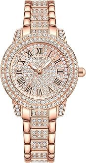 - Women Wrist Watches Analog Rose Gold Dial Women's Watch for Girls&Miss&Ladies Diamond Studded with Stylish Girlfriend Watches