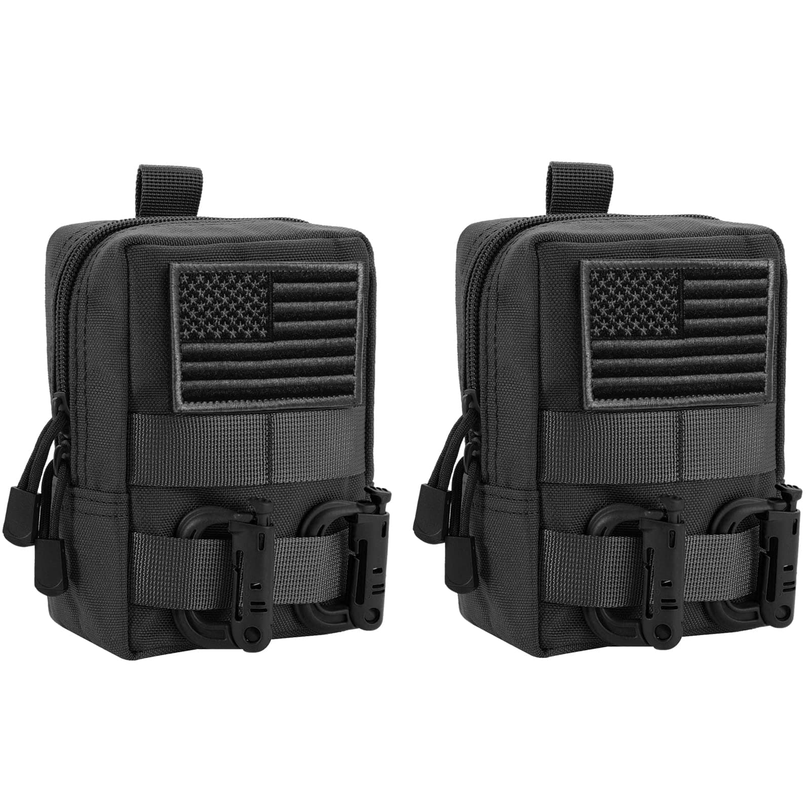 2 Pack Molle Pouches - Tactical Compact Water-Resistant EDC Pouch Bag Small Utility Pouch
