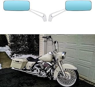 Sliver Rectangle Shape Motorcycle Mirrors,Upgrade Rearview Motorcycle Mirrors Compatible with Most motorcycle models