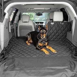 4Knines Split Cargo Liner for SUV – for Dogs & Pets, Heavy-Duty, Waterproof Trunk Mat & Cargo Cover – Fits 60/40 Split Bench & Armrest Pass-Through – Machine Washable, Non-Slip (Extra Large, Black)