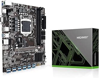 MACHINIST B250C Mining Motherboard, Intel LGA 1151 Mining Machine Motherboard with 12 GPU Slots to USB 3.0 Slots (Intel 6th/7th Gen, PCIe 3.0, MSATA, DDR4, 12+2 USB 3.0) for BTC/ETH/ZEC/ETC