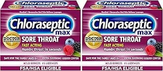 Chloraseptic Max Strength Sore Throat Lozenges, Wild Berries, 15 Count (Pack of 2)
