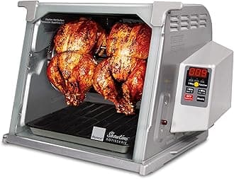 - Ronco Digital Rotisserie Oven, Platinum Digital Design, Large Capacity (12lbs) Countertop Oven, Multi-Purpose Basket for Versatile Cooking