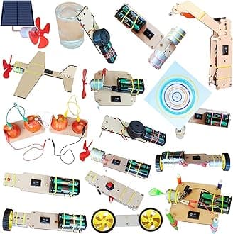 Kit4curious 28+ Science Toys, Machines, Experiments, Games, DIY Kit for Kids - Motor Kit - Electronic Building Construction Educational Learning Toys Gift for Boys Girls 6+ yrs