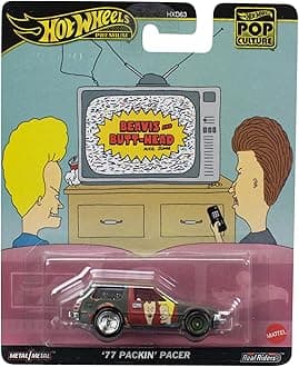 Hot Wheels Beavis 77 Packing Pacer Car Model – Die Cast Scale 1:64 – Length 7 cm – HVJ43 – Pop Culture Series