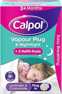 Calpol Vapour Plug Nightlight Lavender Chamomile 3+ Months (Orange Light)- Plug and 3 refills