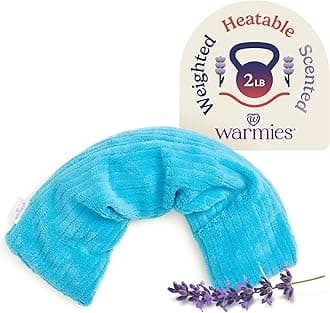 Hot-Pak, Microwavable Neck Wrap - Heating & Cooling Plush Pad for Calming Relaxation - Weighted & Heated Neck Warmer with Scented Lavender - Microwave Heat Pad for Aches & Pain - Blue