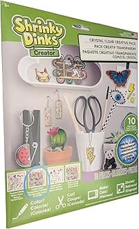 Shrinky Dinks Art and Craft Activity Creative Sheets 10 Pack, Crystal Clear