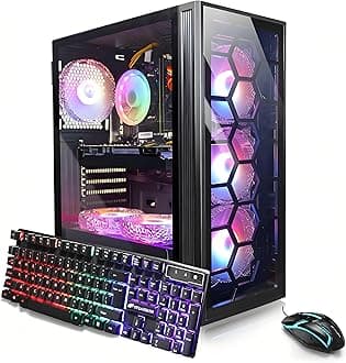 STGAubron Gaming Desktop PC,Intel Core I7 3.4 GHz up to 3.9 GHz,GeForce RTX 2060 6G GDDR6,16G RAM,512G SSD,WiFi,BT 5.0,RGB Fanx6,RGB Keyboard&Mouse,RGB Mouse Pad,RGB BT Sound Bar,W10H64