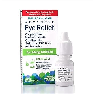 Advanced Eye Relief, Olopatadine 0.2% Antihistamine Eye Drops for Eye Allergy Itch Relief, Once-Daily Prescription Strength 16-Hour Relief, 0.12 Fl Oz