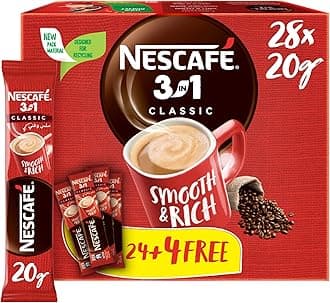 Nescafe 3in1 Instant Coffee Sachet 20g (24+4 Sticks)