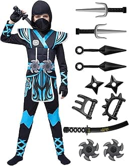 Spooktacular Creations Kids Ninja Costume, Child Boy Ninja Outfit Set, Halloween Costume for Toddler Themed Dress Up Party
