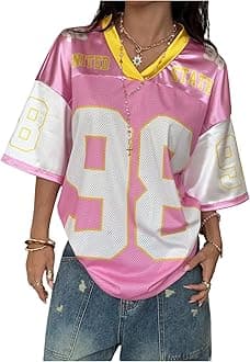 Floerns Women's Camo Print Team Sports T Shirts V Neck Basketball Jersey Tee Shirts