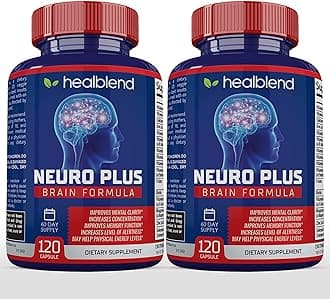 Neuro Plus Brain & Focus Formula - Nootropic Brain Booster Supplement, Supports Brain Health, Mental Clarity & Focus - Enhances Concentration & Mental Energy – 120 Capsules (2)