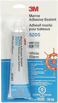 Marine Adhesive Sealant 5200 (05203) Permanent Bonding and Sealing for Boats and RVs Above and Below the Waterline Waterproof Repair, White, 3 fl oz Tube