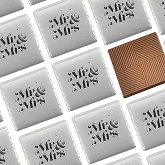 Burmont's Premium Silver Mr & Mrs Wedding Chocolate Neapolitans (25 Chocolates)