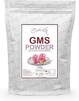 BAKE KING GMS Powder (Glycerol Monostearate) 100G for Ice Creams | Food Grade | Soft, Smooth and Creamy | Raising Ingredient Powder | Instant Ice Creams That Improves Texture & Softness