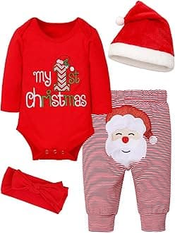 Baby Girl Boy Christmas Outfit My 1st Christmas Baby Boy Infant New Year 4 Pcs Set