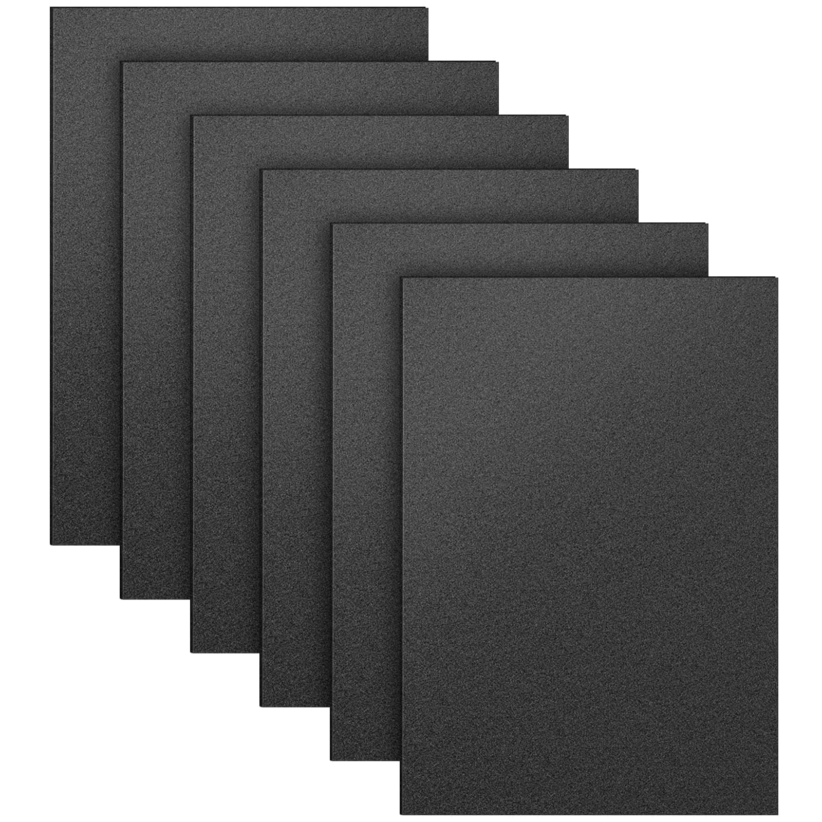 6 Pack Black ABS Plastic Sheet 12" x 16" x 0.06",Moldable Than Acrylic Sheet,Great for DIY Projects, High Tensile and Impact Strength Plastic(Smooth & Textured Finish)