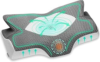 Elviros Cervical Memory Foam Contour Pillows for Neck and Shoulder Pain, Ergonomic Orthopedic Sleeping Support Pillow for Side Sleepers, Back and Stomach Sleepers (Dark Grey)