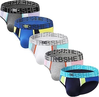 Men's Underwear Briefs 5-Pack Cotton Low Rise Multi Color Soft Underpant