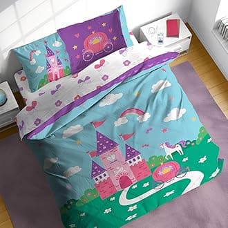 Magic Castle Full Comforter Set - 7 Piece Kids Bedding Includes Comforter, Sheets & Pillow Cover - Super Soft Floral Microfiber Bed Set