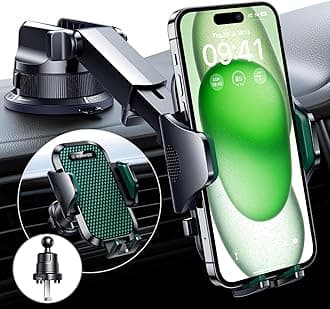 VANMASS [True Military-Grade] Car Phone Holder [Strongest Suction & Clip] Cell Phone Mount for Dashboard Windshield Vent Truck Accessories Cradle Dash Stand for iPhone 15 14 13 12 Android,Green