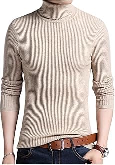 Mens Pullover Slim Fit Knitwear Warm Turtleneck Sweaters