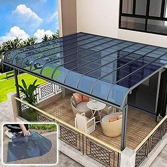 Transparent Polycarbonate Roofing Sheet, Outdoor Patio Greenhouse Panels, UV Rain Protection Rain Pergola Roof Panels, for Patios, Partitions, Etc, Roof(Blue,4.9X 3.3ft)