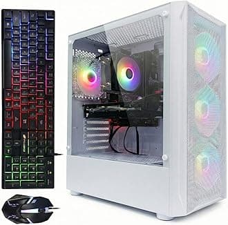 STGAubron Gaming Desktop PC, Intel Core i7 3.4G up to 3.9G, 32G RAM, 1T SSD, Radeon RX 5700 8G GDDR6, WiFi 6, BT 5.0, RGB Fan x 4, Windows 11 Home