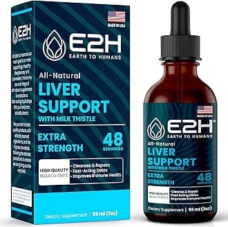 Liver Cleanse Detox & Repair - Herbal Liver Support Milk Thistle Supplement - Silymarin Milk Thistle Supplements with Dandelion Root, Chanca Piedra, Turmeric Root & Artichoke Extract - 2 Fl Oz by E2H