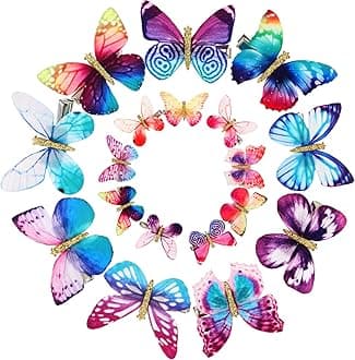 Boao 18 Pieces Glitter Butterfly Hair Clips for Girls Teens Women Hair Accessories (Novelty Style)