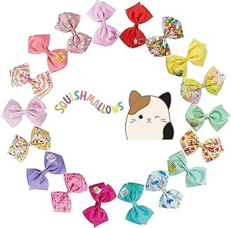 LUV HER Special Squishmallows Hair Accessories for Girls -18pc Hair Bow with Aligator Clips, Age 8+