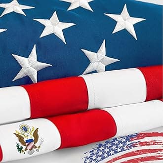 4x6 Ft American Flag,American Flags For Outside,Embroidered Stars Best Flag，Fade Resistant Heavy Duty Waterproof American Flag,Long Lasting All Weather Brass Grommets US Flag,Outdoor Heavy Duty