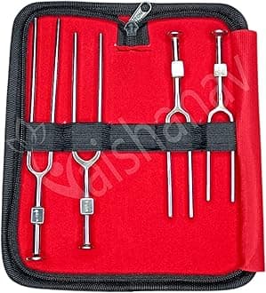 Vaishanav Precision Tuning Fork Set - 128Hz, 256Hz, 512Hz, 1024Hz with Protective Pouch | Perfect for Sound Healing, Chakra Balancing, and Meditation (4)