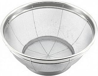 DOPMEP Fine Mesh Strainer for Kitchen, 4 Quart Stainless Steel Colander Bowl for Pasta, Rice, Fruit, Metal Net Baskets with Resting Base - Strain, Drain, Rinse