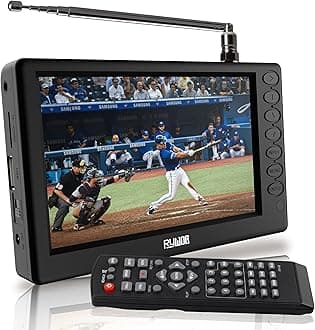 5''Portable TV,Pocket Digital TV with ATSC/TF Card/USB,Battery Operated TV with Stand for Camping,Car,Kitchen,Travel,Emergency