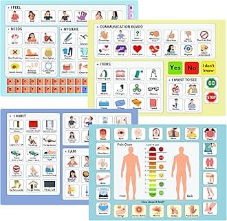 Communication Board for Non verbal Adults, Picture Symbol Communication Cards for Aphasia, Stroke Patients, Hospital and Care Home use