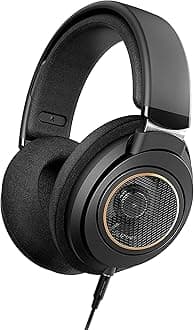 Open Back Wired Headphones - Cushioned Over Ear Headphones with Adjustable Headband for Ultimate Comfort and Superior Sound Quality, Plugs into TV, Stereo or PC, Ideal for Podcasts or Music