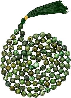 Amazing Gemstone Japa Mala 108 Prayer Beads Necklace and Wrist Mala Bracelet for Meditation
