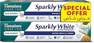 Himalaya Since 1930 Sparkly White Herbal Toothpaste, 2 X 100ml