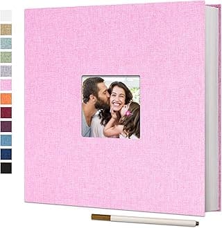 Vienrose Large Photo Album Self Adhesive for 4x6 8x10 Pictures Scrapbook Album DIY 40 Blank Pages with A Metallic Pen