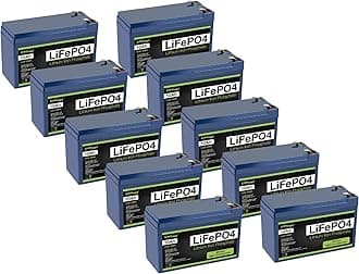 10 Pack ExpertPower 12V 10Ah Lithium LiFePO4 Deep Cycle Rechargeable Battery | 2500-7000 Life Cycles & 10-Year lifetime | Built-in BMS