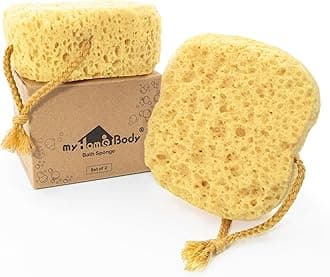 Bath Sponge, Foam Loofah, Body Scrubber for Bathing, Exfoliating Shower Pouf for Shower – Large Size, Lots of Lather, Square, 2 Pack