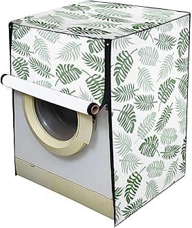 Star Weaves Waterproof Front Load Washing Machine Cover Suitable for Bosch 7.5 kg, 8 kg, 9 kg & 10 Kg (Green Leaf)