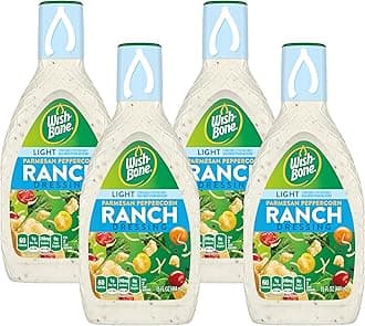 Wish-Bone Light Parmesan Peppercorn Ranch Dressing, 15 FL oz (Pack of 4)