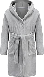 Boys Girls Bathrobe Soft Towel Hooded Robe Terry Cloth Cotton Bathrobe
