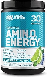 Amino Energy - Pre Workout with Green Tea, BCAA, Amino Acids, Keto Friendly, Green Coffee Extract, Energy Powder - Blueberry Mojito, 30 Servings (Packaging May Vary)