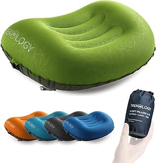 Ultralight Inflating Travel, Camping Pillows Compressible Compact, Inflatable, Comfortable, Ergonomic Pillow For Neck & Lumbar Support And A Good Night Sleep While Camp, Backpacking