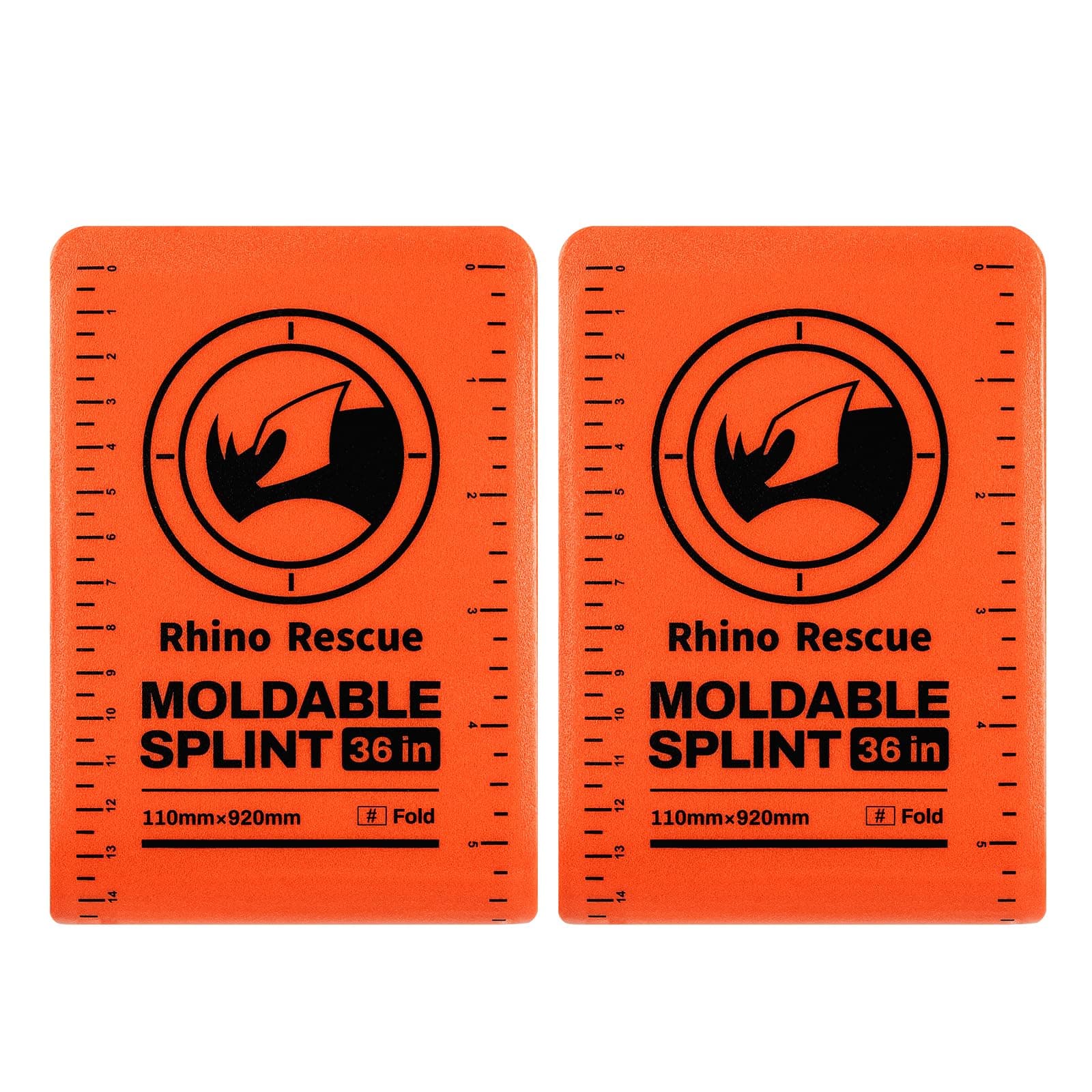 First Aid Splint 36" X 4.3" Orange-Gray, Keep Bones in Position (2, Folded)